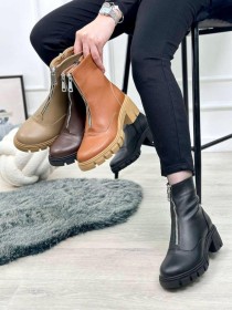 جزمة جلد سحاب